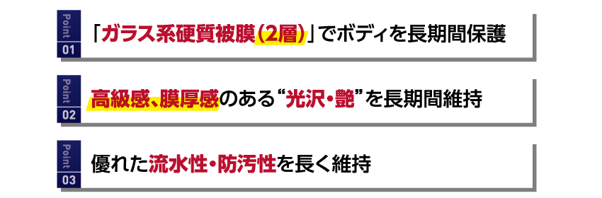 デラックスコーティングプロ　3つのポイント